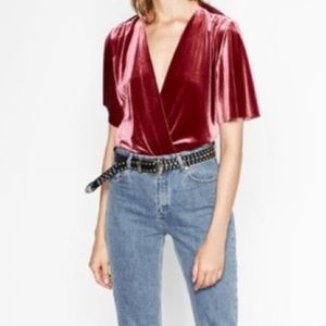 NWOT Zara Velvety bodysuit